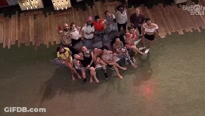 Group Posing On Couch GIF