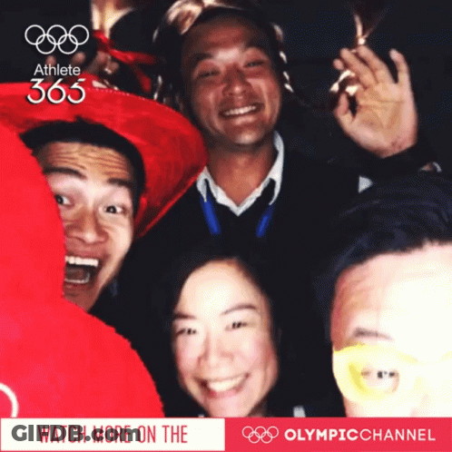 Group Posing With Watch More Olympic Channel GIF