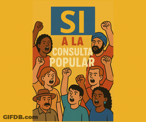 Group Raising Fists Si A La Consulta Popular GIF