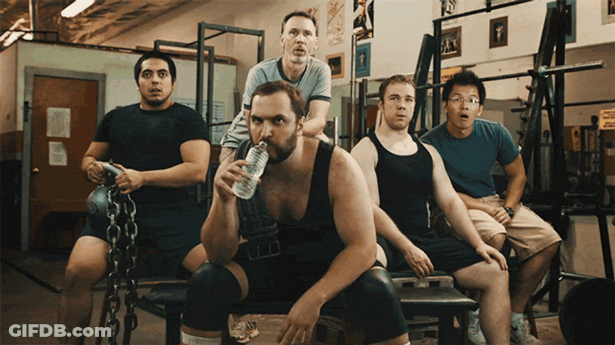 Group Reaction Water Spit Take GIF