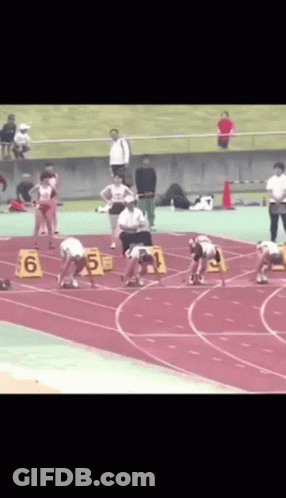Group Ready To Run On Track With Numbers 6 5 1 GIF