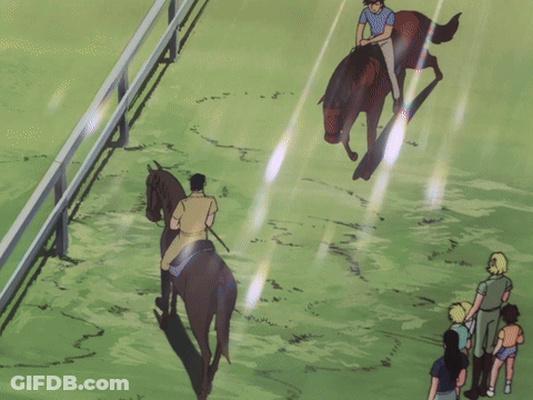 Group Riding Horses In Field GIF