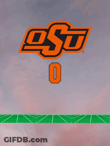 Group Riding Horses With Osu Flags GIF