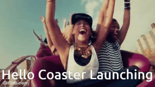 Group Riding Roller Coaster Hello Coaster GIF