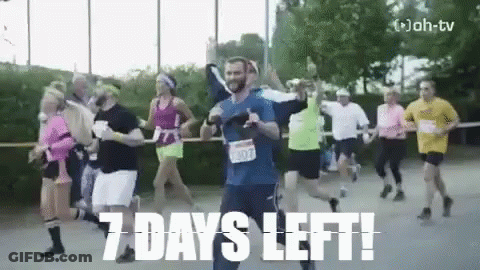 Group Running Race With 7 Days Left GIF