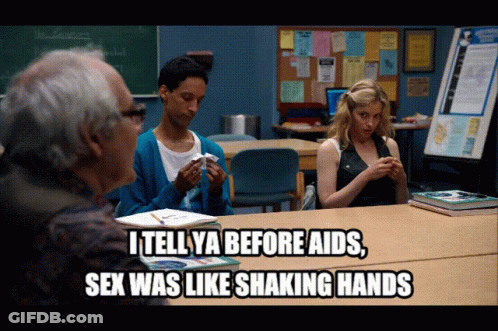 Group Saying I Tell Ya Before Aids Sex Was Like Shaking Hands GIF