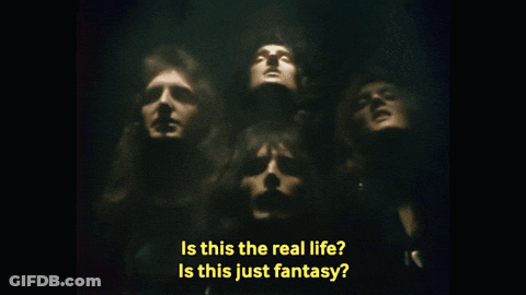 Group Saying Is This The Real Life Is This Just Fantasy GIF