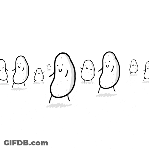 Group Side Step Dancing Potato GIF