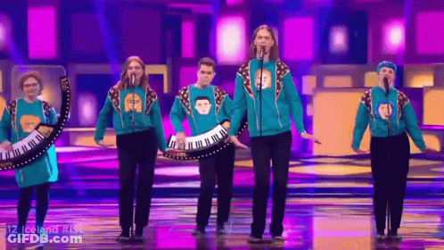 Group Singing On Stage With 12 Iceland GIF