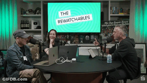 Group Sitting Around Rewatchables Green Screen GIF