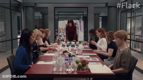 Group Sitting Around Table With Numbers 10 9 8 GIF