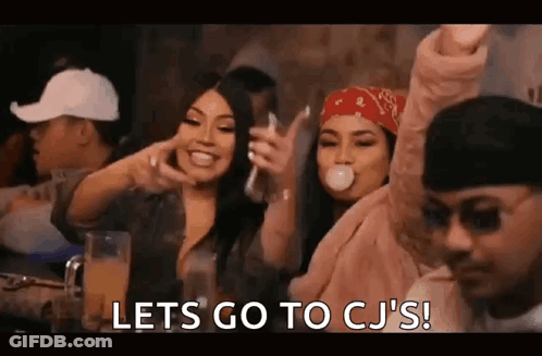 Group Sitting At Bar Table GIF