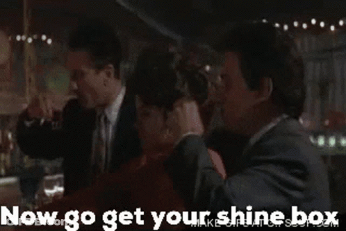 Group Sitting At Table Now Go Get Your Shine Box GIF