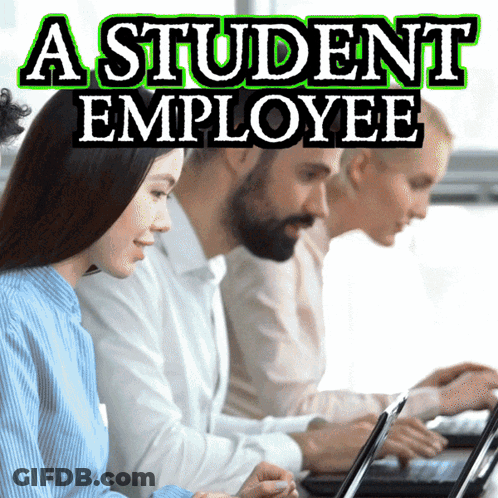 Group Sitting At Table With Laptops A Student Employee GIF
