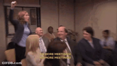 Group Sitting At Table With Never Ending GIF