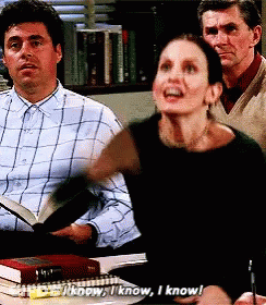 Group Sitting At Table Woman Saying I Know I Know I Know GIF