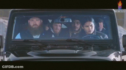 Group Sitting In Car With Netflix Sticker GIF