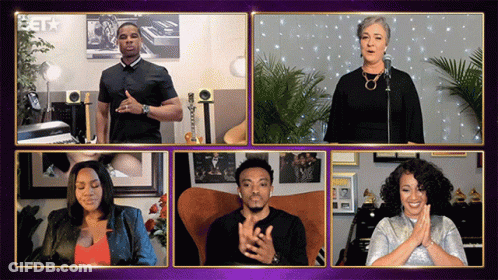 Group Sitting In Front Of Screen Saying Bet GIF
