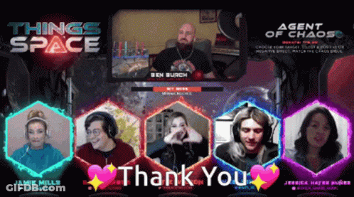 Group Sitting In Front Of Screen Saying Things Space GIF