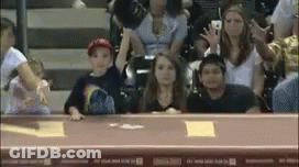 Group Sitting In Stadium Watching Game GIF