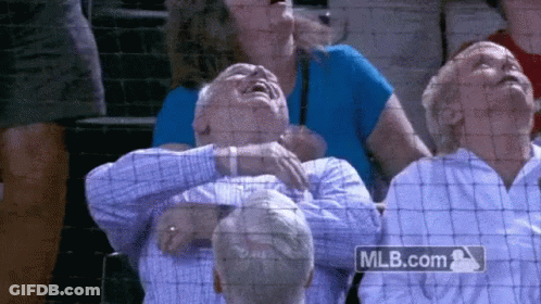 Group Sitting In Stadium With MLB.com Logo GIF