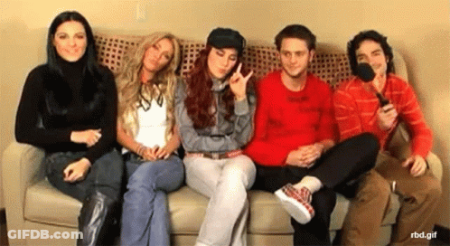 Group Sitting On Couch GIF