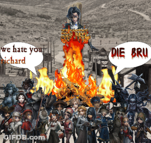 Group Standing Around Fire Saying Die Bru GIF