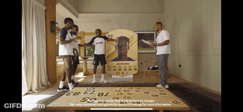 Group Standing Around Jackson Card GIF