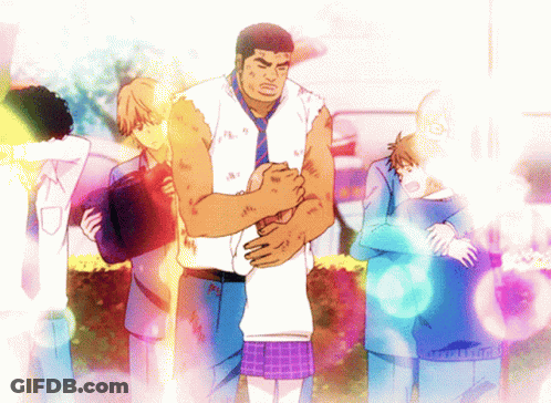 Group Standing Around Man Holding Girl GIF