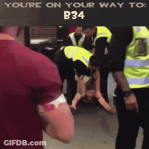 Group Standing Around Man Saying You're On Your Way To B34 GIF
