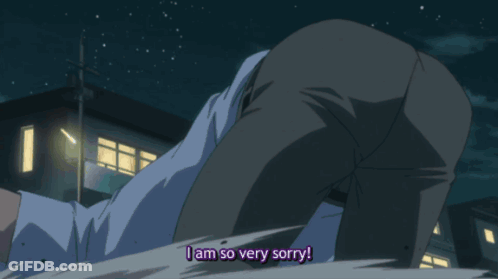 Group Standing In Front Of House Saying I Am So Very Sorry GIF