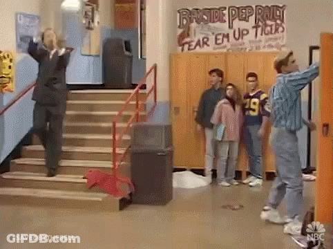 Group Standing In Room With Sign Saying Tear Em Up Tigers GIF