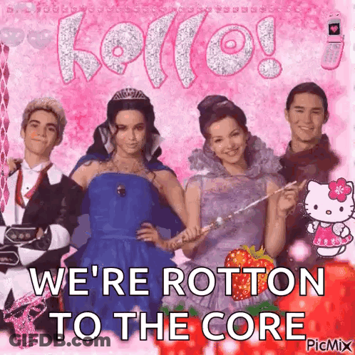 Group Standing Together Saying We're Rotten To The Core GIF