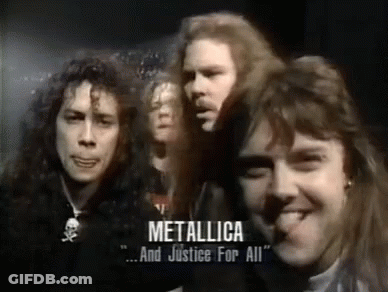 Group Standing With Metallica And Justice For All GIF