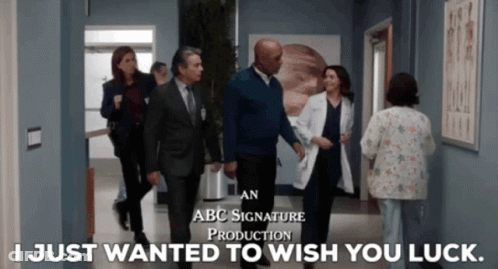 Group Walking Hallway I Just Wanted To Wish You Luck GIF