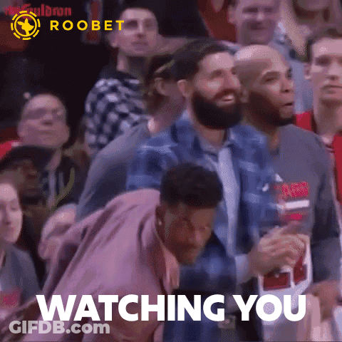 Group Watching Basketball Saying Watching You GIF