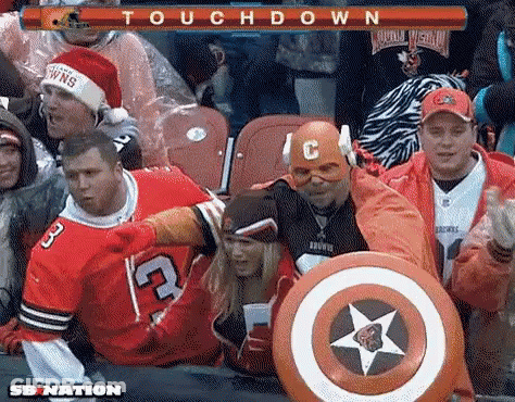 Group Watching Football Game Touchdown GIF