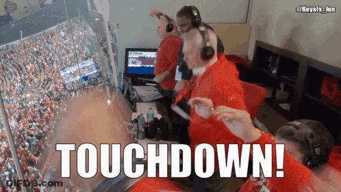 Group Watching Football Touchdown GIF