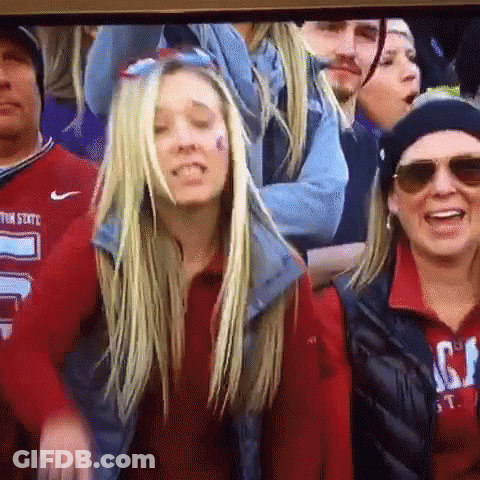 Group Watching Game With Utah State Shirt GIF
