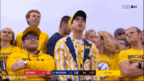 Group Watching Michigan Game GIF