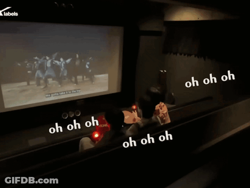 Group Watching Movie Saying Oh Oh Oh GIF