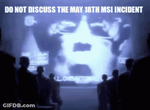 Group Watching Projection Of Man Saying Do Not Discuss The May 18Th MSI Incident GIF