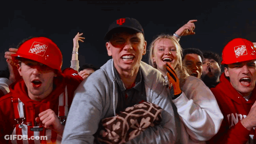 Group Wearing Red Home Depot Helmets GIF