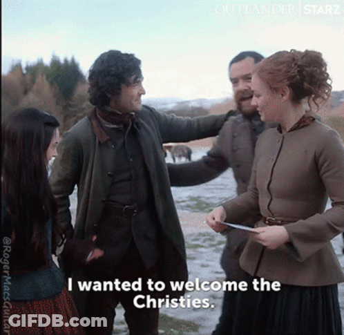 Group Welcoming Christies GIF