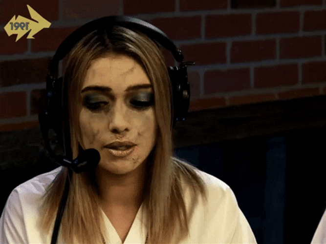Grow Up Woman With Scary Makeup GIF
