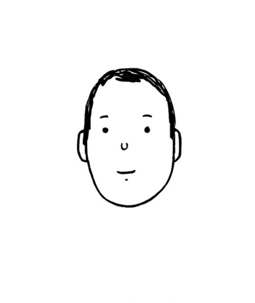 Growing Facial Hair Black Out Animation GIF