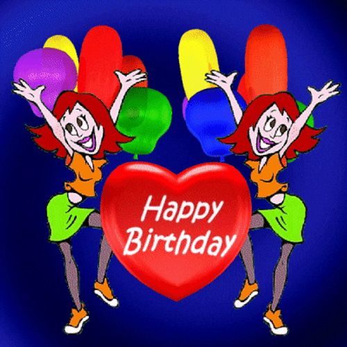 Grown Up Happy Birthday Daughter Dancing Twins Animation GIF