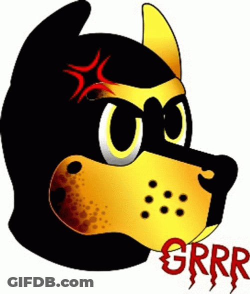 Grr Annoyed Black Dog GIF
