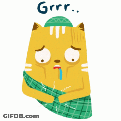 Grr Drooling Cat GIF