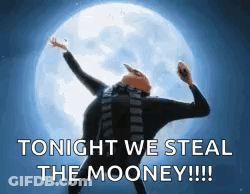 Gru Dancing In Front Of Full Moon GIF